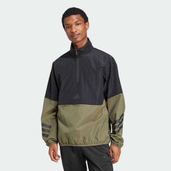 Future_Icons_3-Stripes_Woven_Half-Zip_Sweatshirt_Green_JD4926_21_model